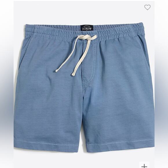 J. Crew Factory Blue 7” Inch Reade Cotton Drawstring Shorts - Picture 1 of 4